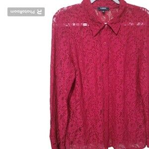 ELEMENTZ RED LACE FLORAL TOP - XL